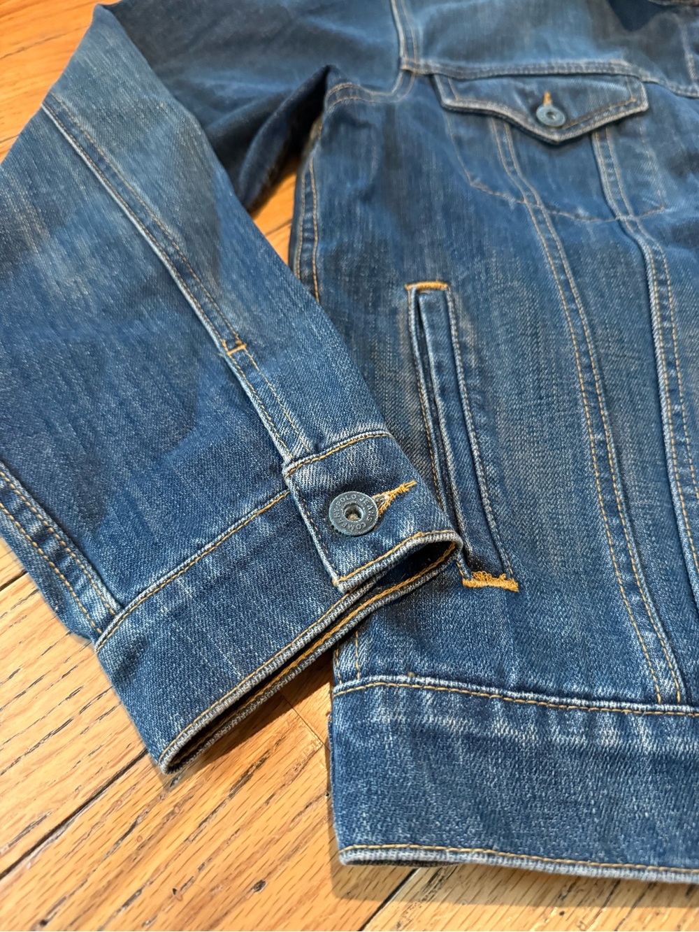VTG Polo Jeans Company Ralph Lauren Trucker Jacket Dark Wash Denim Men’s Size S - Picture 11 of 16